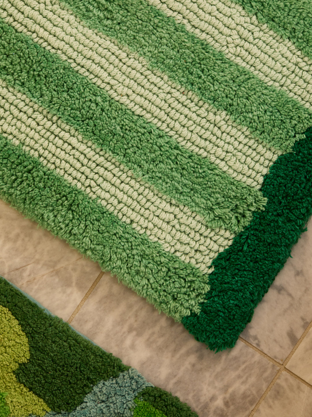 Stripe Green Bath Mat