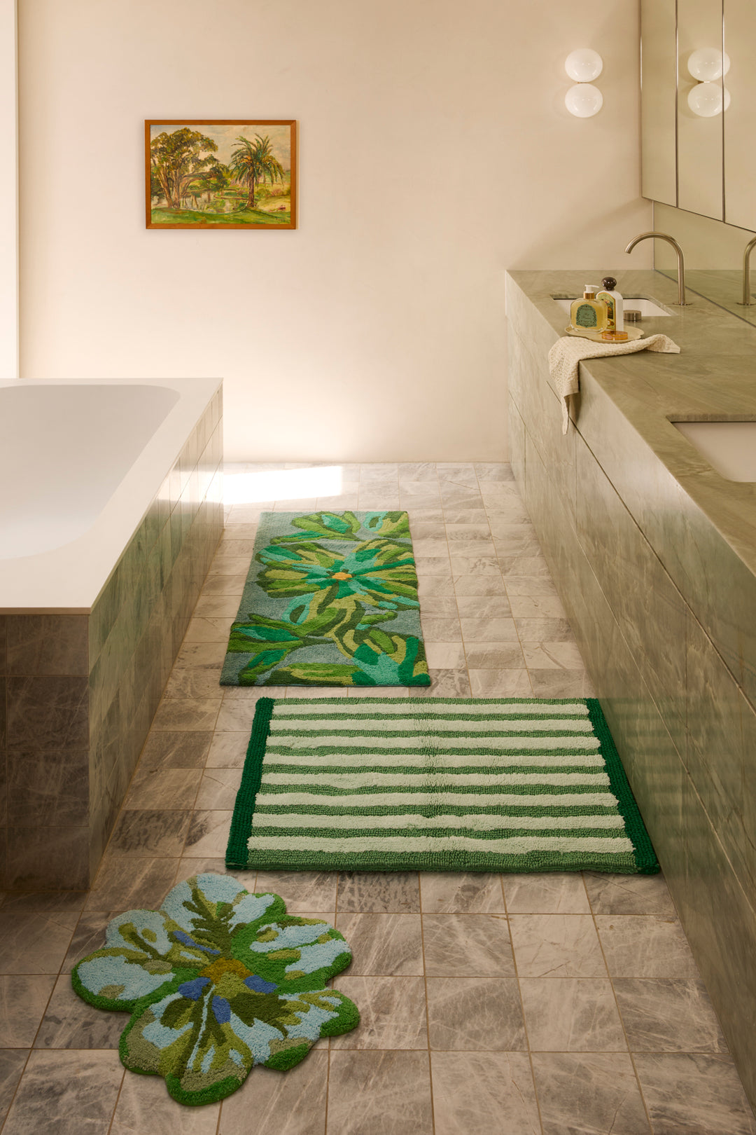 Stripe Green Bath Mat