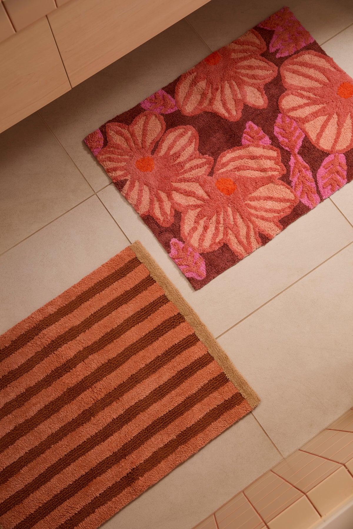 Stripe Terracotta Bath Mat
