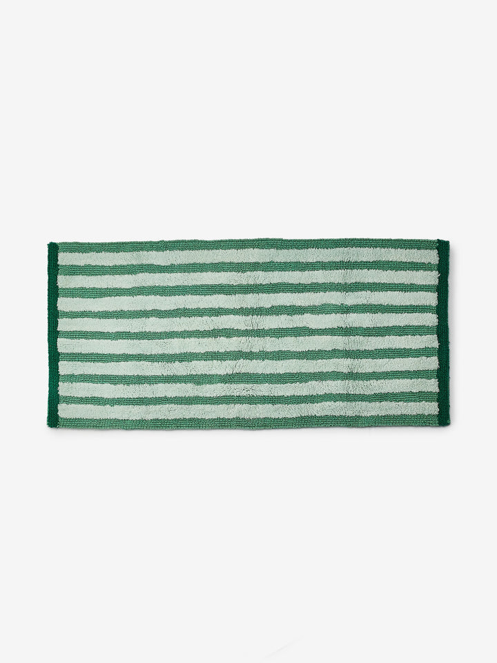 Stripe Green Long Bath Mat