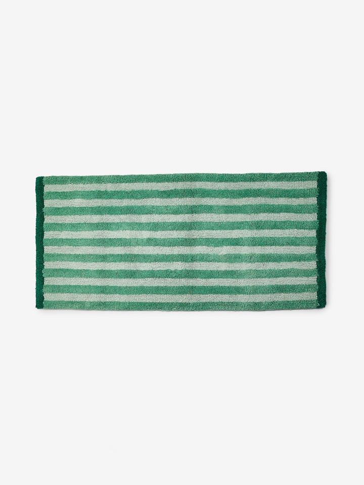 Stripe Green Long Bath Mat