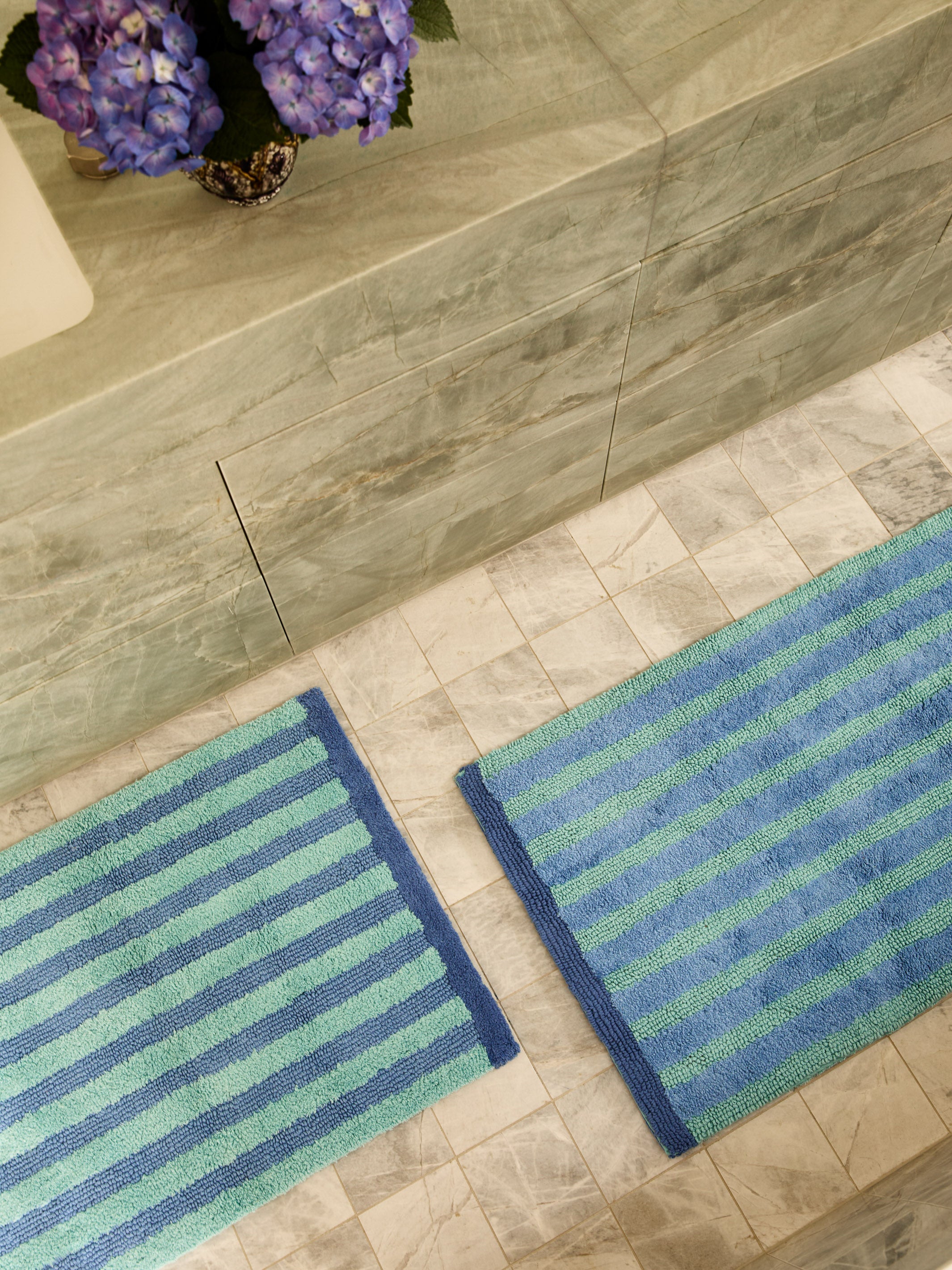 Stripe Blue Long Bath Mat - Almost Perfect