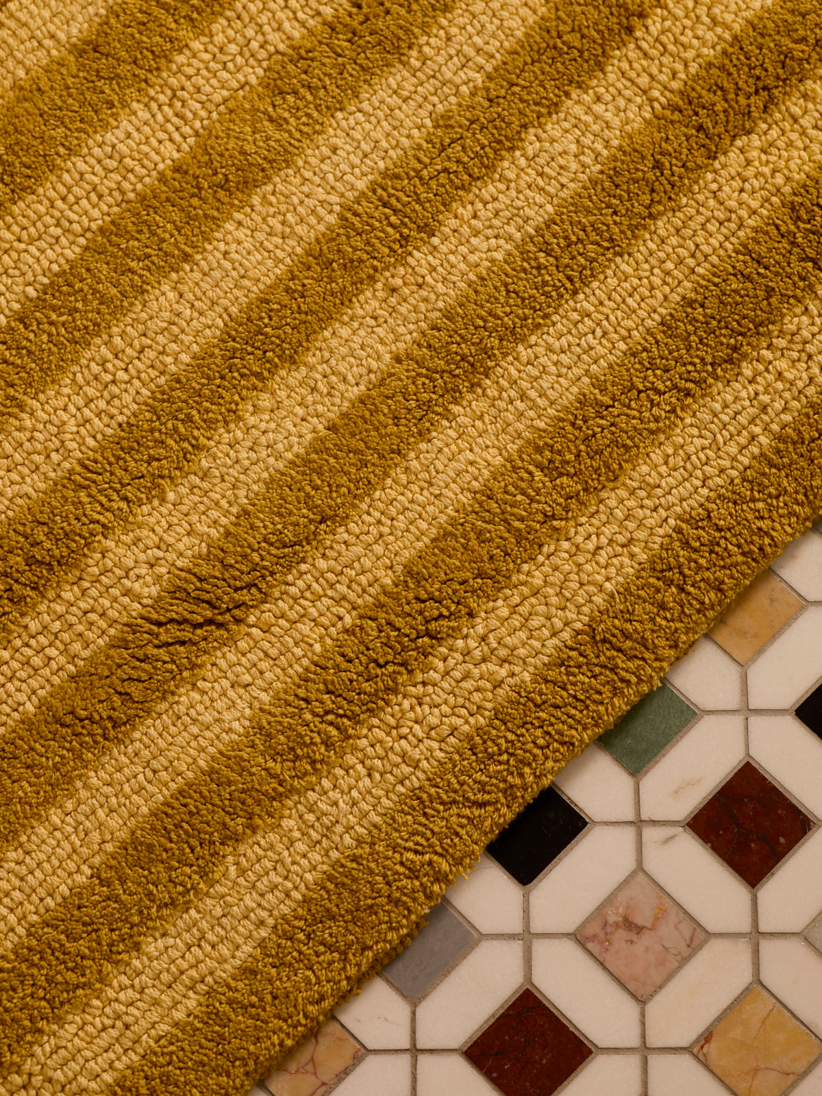 Stripe Mustard Bath Mat