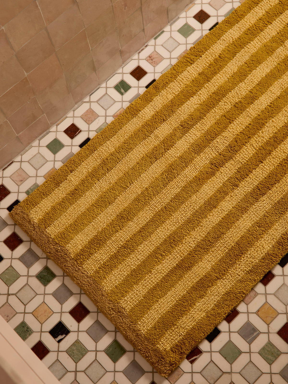 Stripe Mustard Long Bath Mat