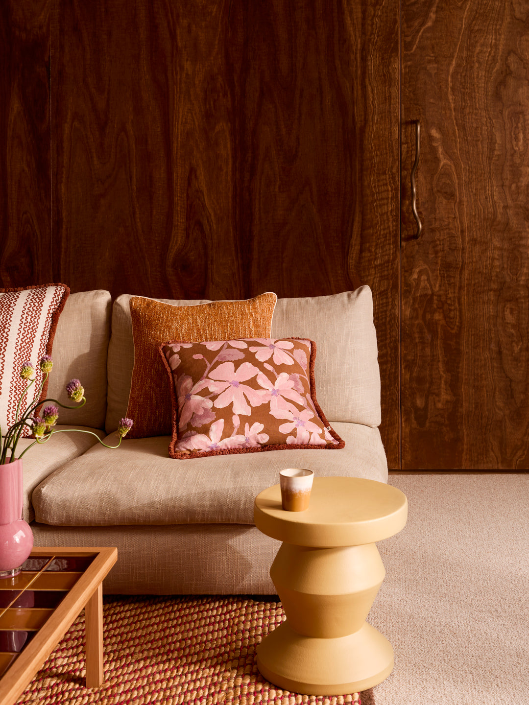 Pedestal Side Table Mustard