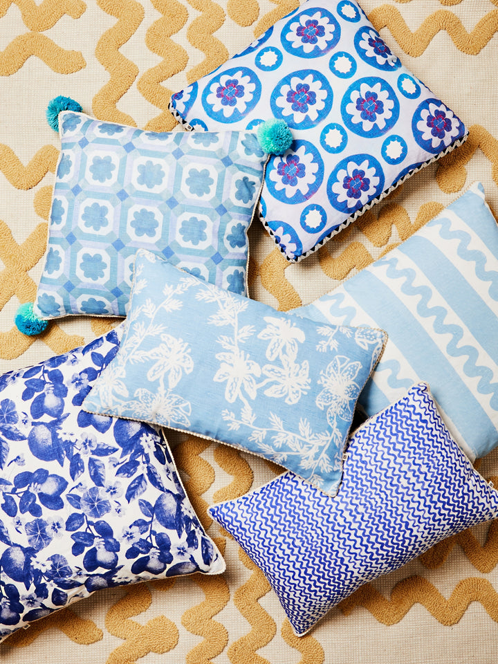 Tiny Waves Yves Klein Blue 60x40cm Cushion