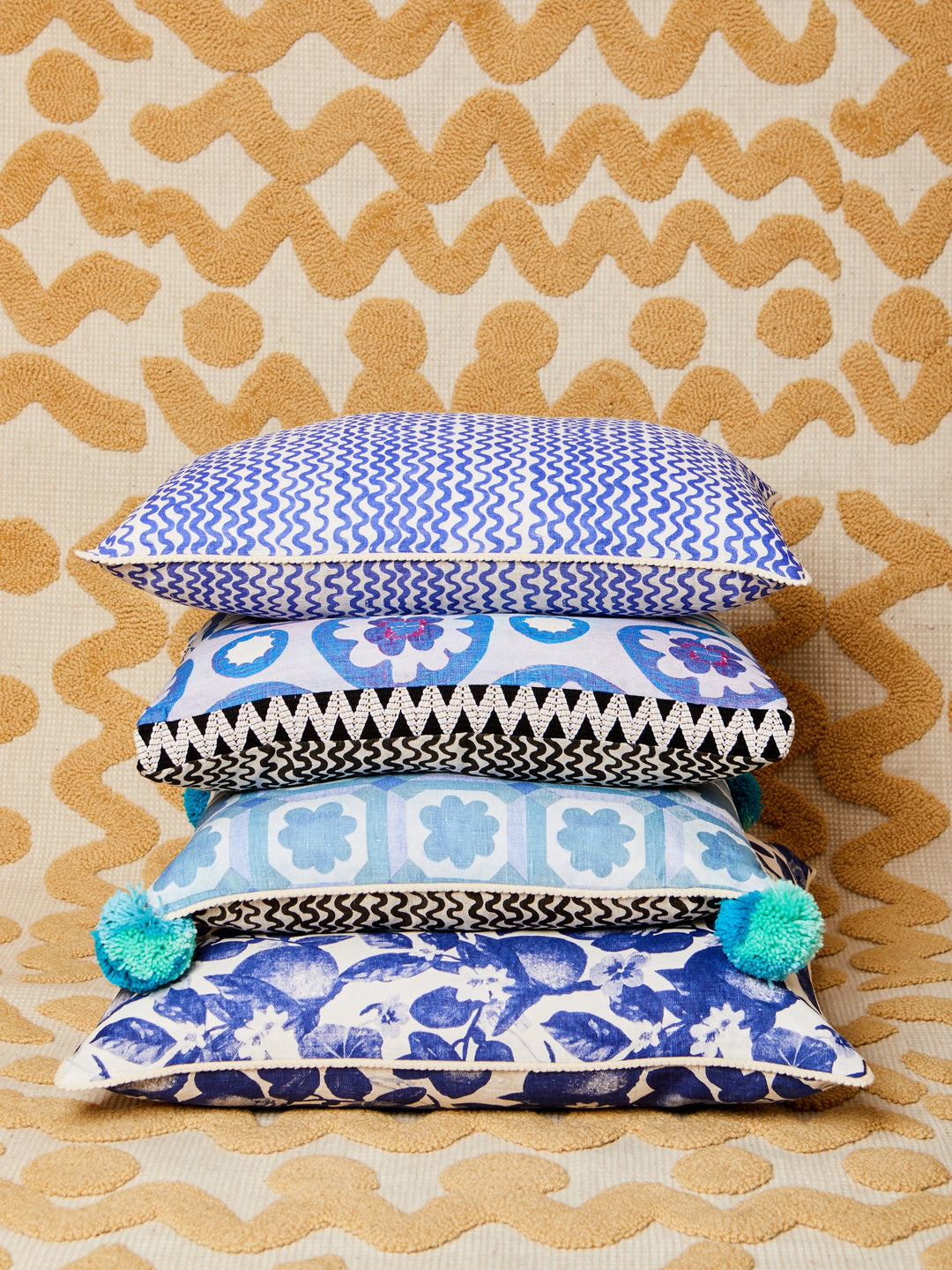 Tiny Waves Yves Klein Blue 60x40cm Cushion