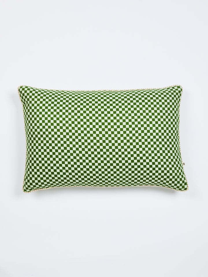 Tiny Checkers Leaf Cushion - Almost Perfect