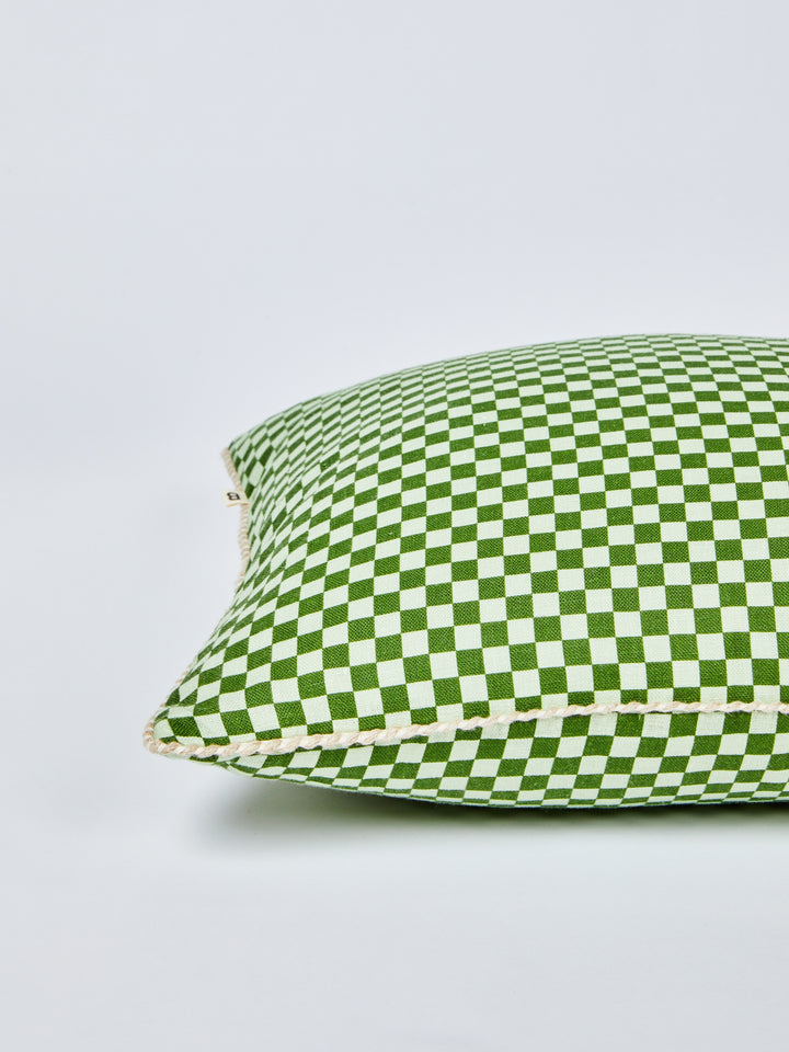 Tiny Checkers Leaf Cushion - Almost Perfect