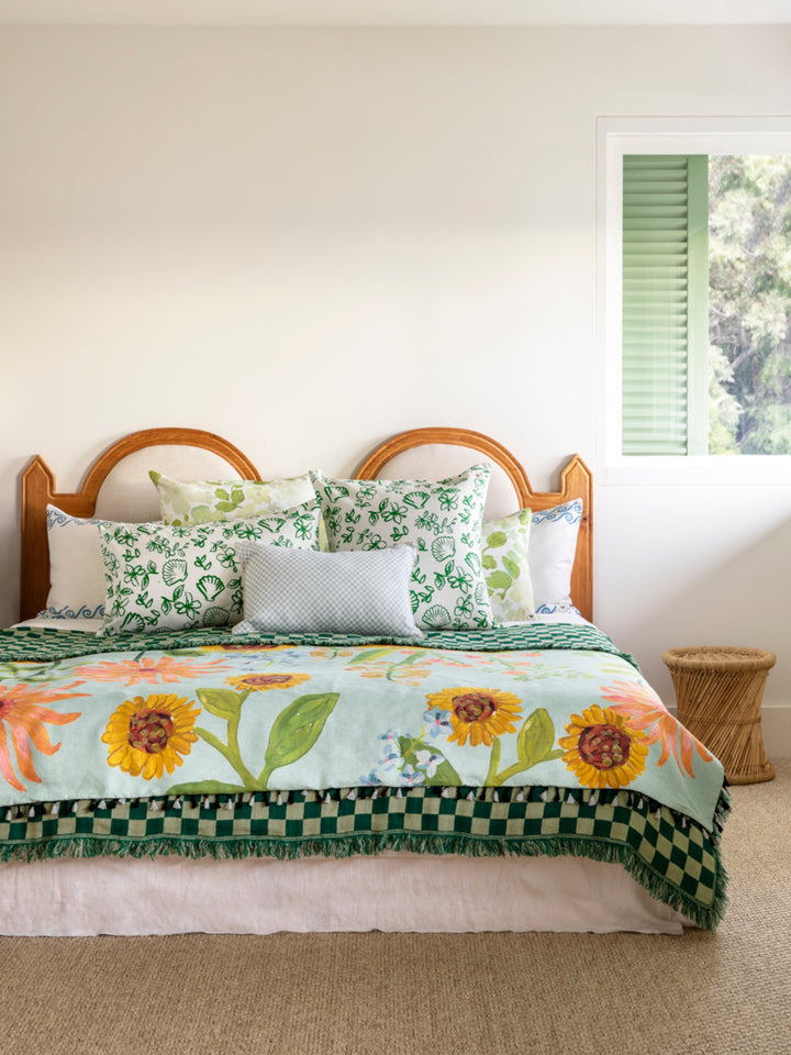 Tiny Checkers Powder Blue Cushion - Almost Perfect