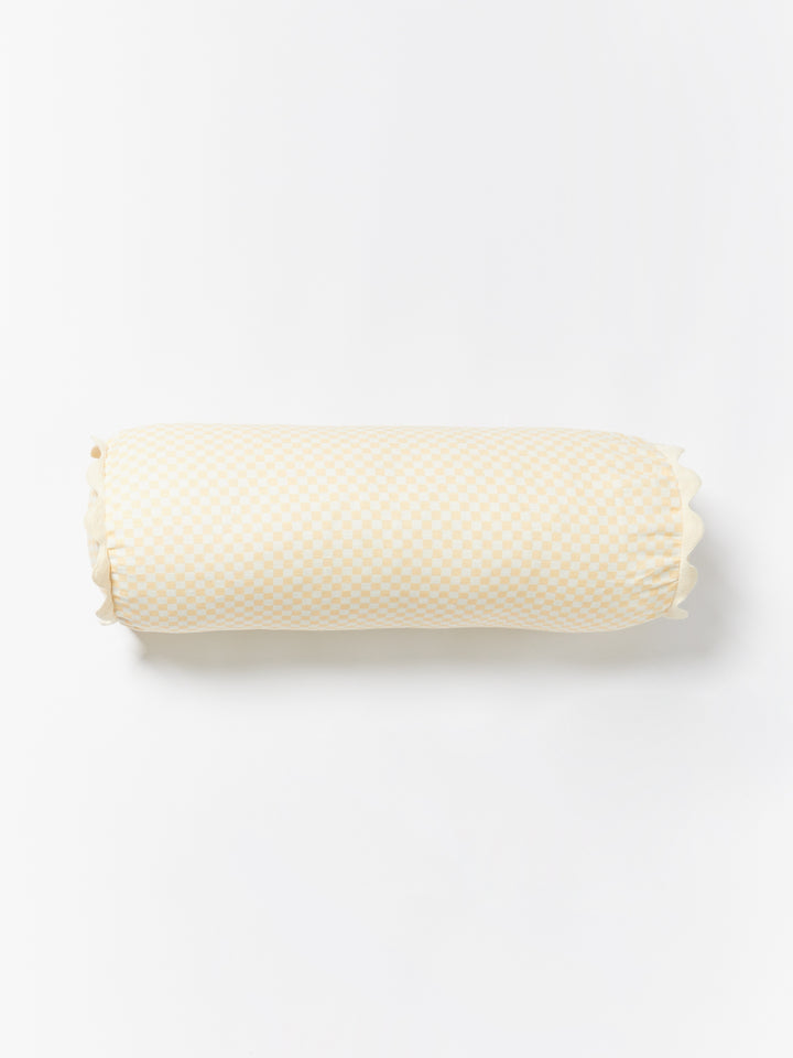 Tiny Checkers Peach Bolster Cushion