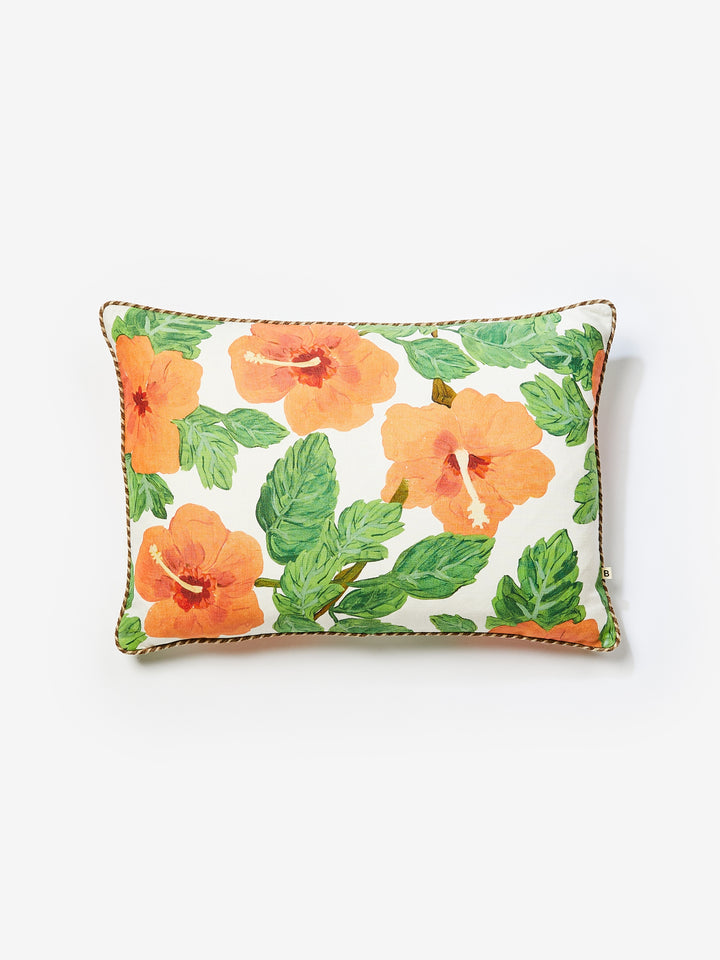 Hibiscus Coral Cushion