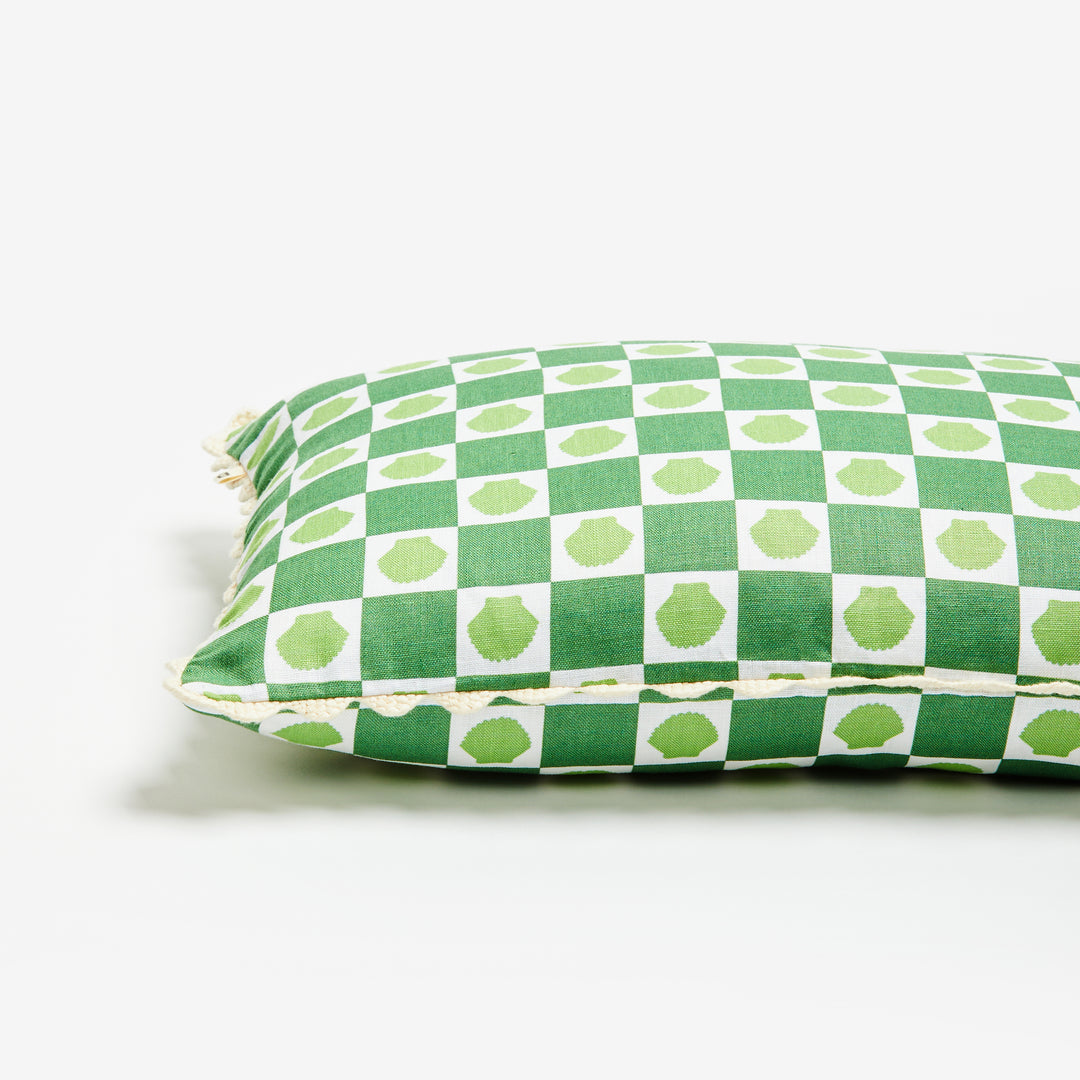 Shell Check Green Cushion