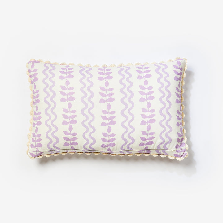 Ferns & Waves Lilac Cushion