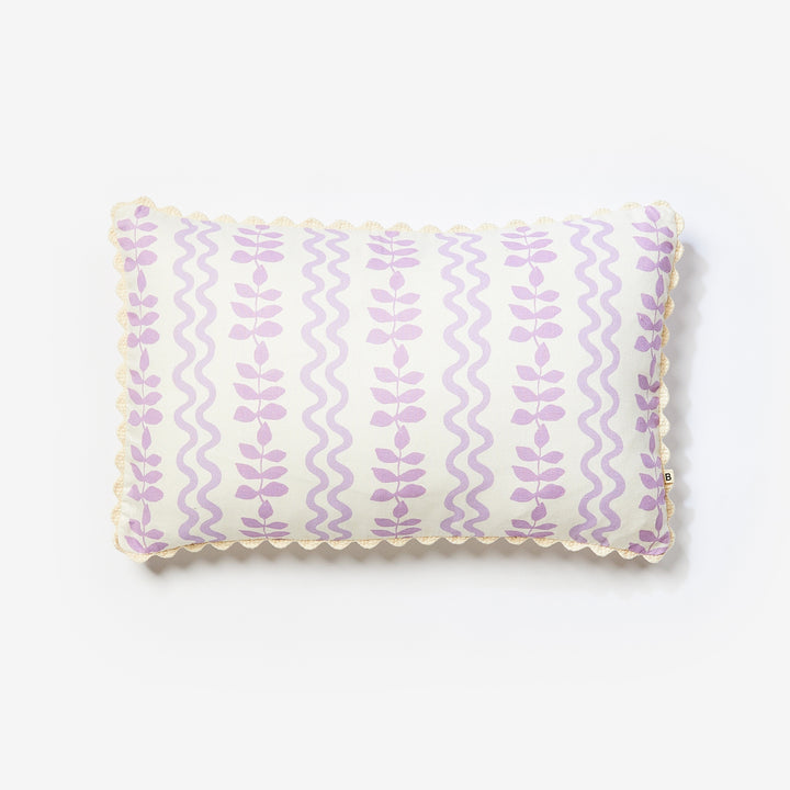 Ferns & Waves Lilac Cushion