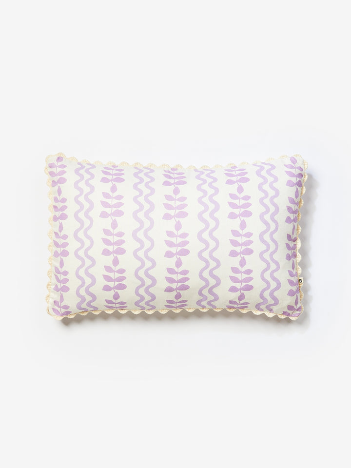 Ferns & Waves Lilac Cushion
