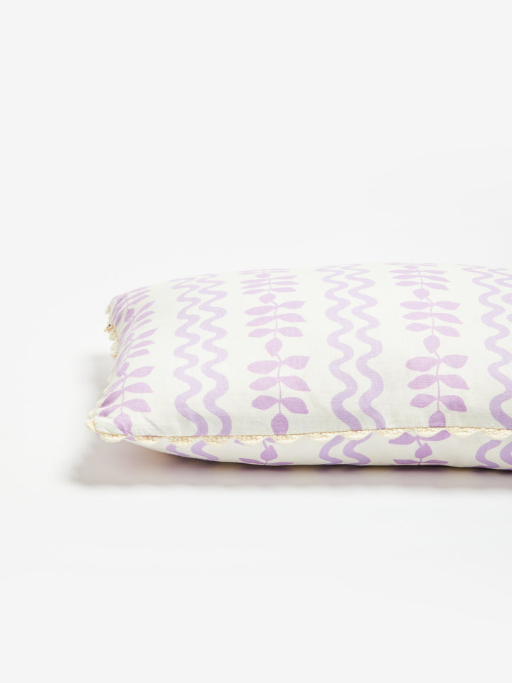 Ferns & Waves Lilac Cushion