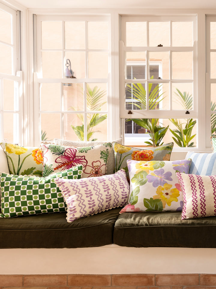 Ferns & Waves Lilac Cushion