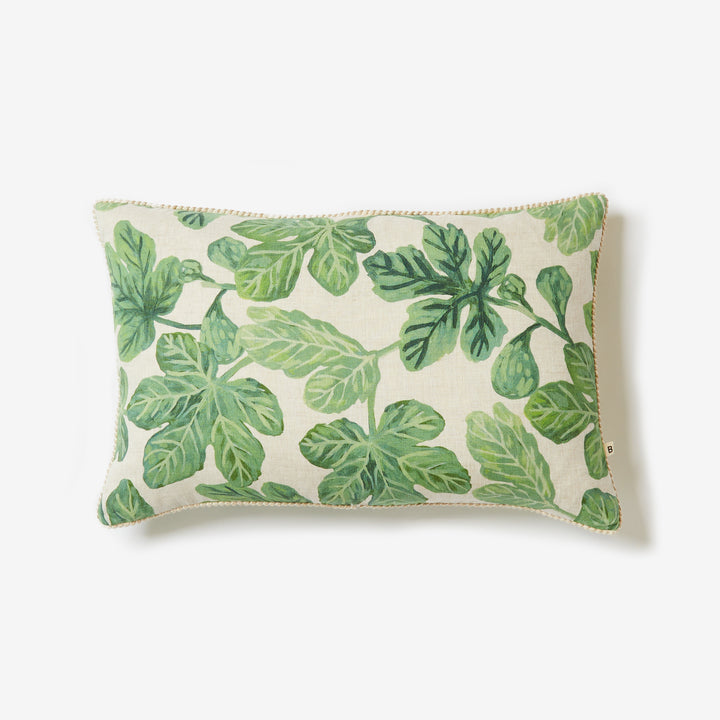 Fig Green 60x40cm Linen Cushion Front | Green Fruit Cushion