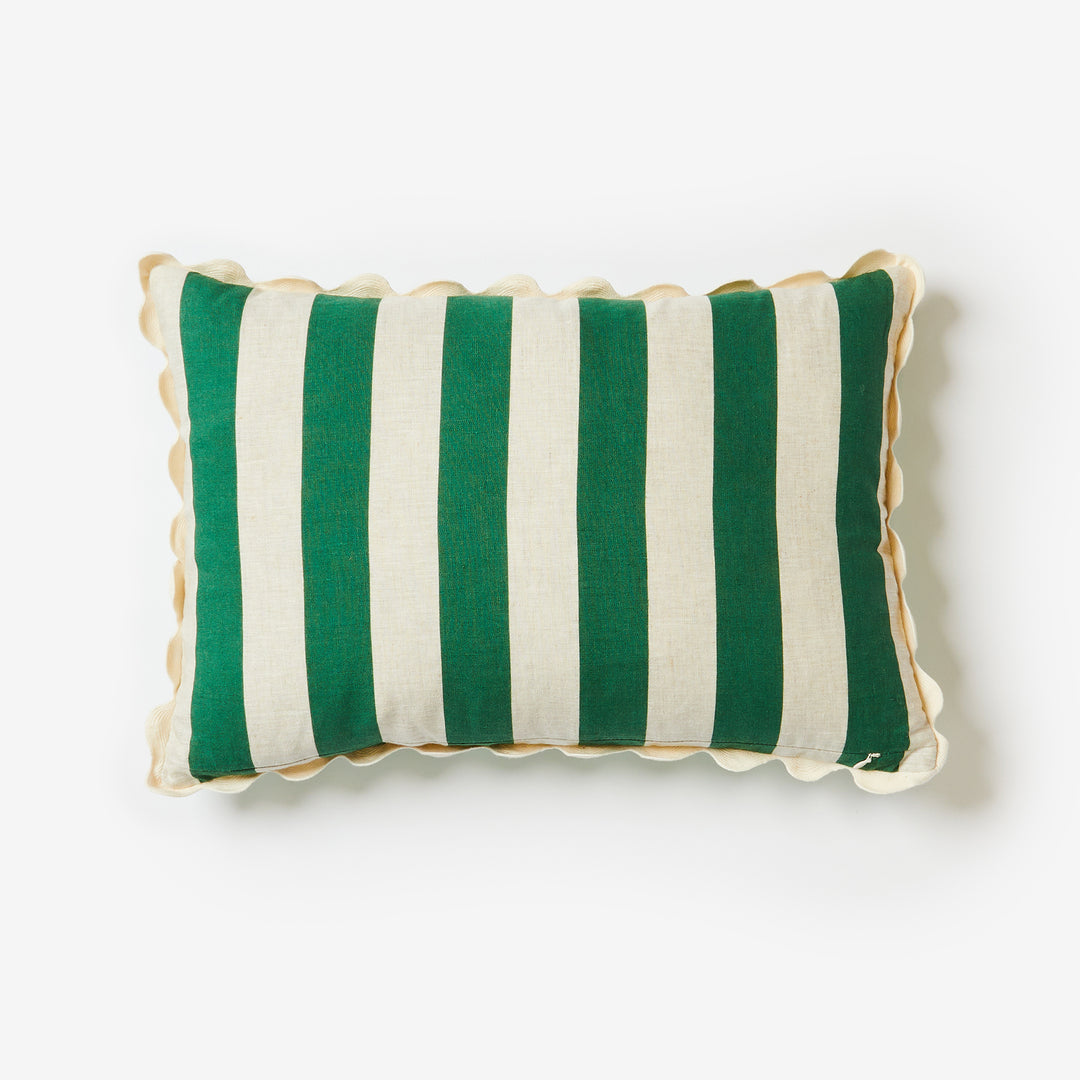 Bold Stripe Verde 60x40cm Cushion Back | Green Striped Cushion