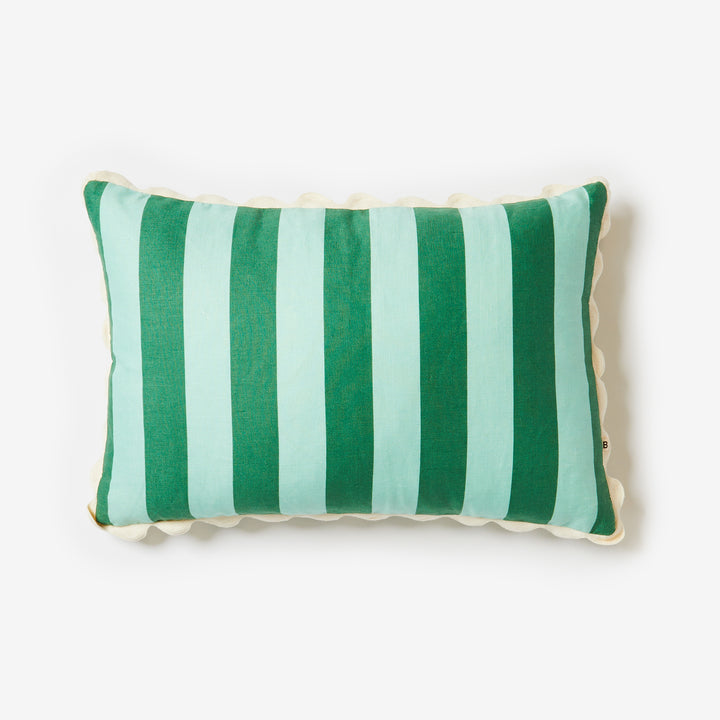 Bold Stripe Verde 60x40cm Cushion Front | Green Striped Cushion