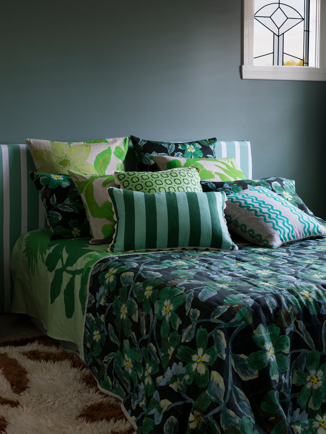 Bold Stripe Verde Cushion - Almost Perfect