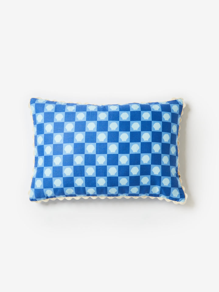 Shell Check Blue Cushion