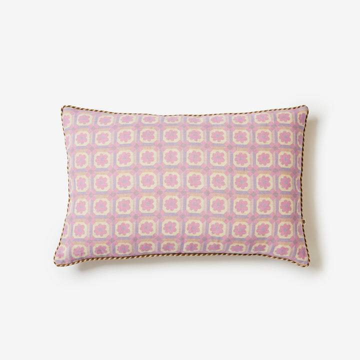 Tiny Aster Lilac 60x40cm Linen Cushion Front | Purple Cushion