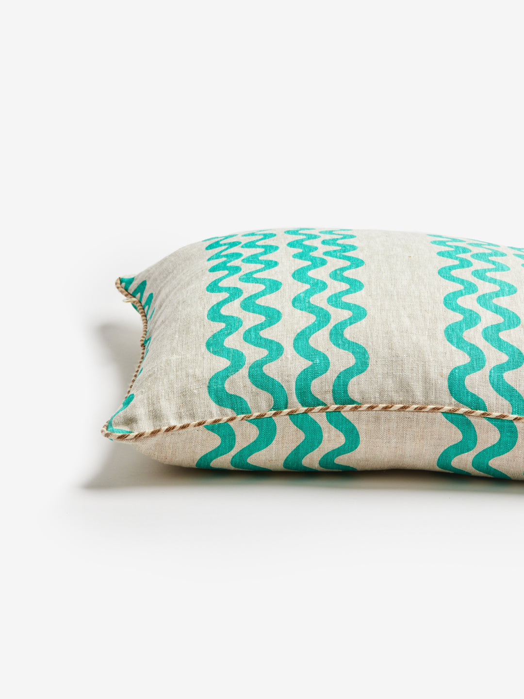 Double Waves Bright Green Cushion - Almost Perfect