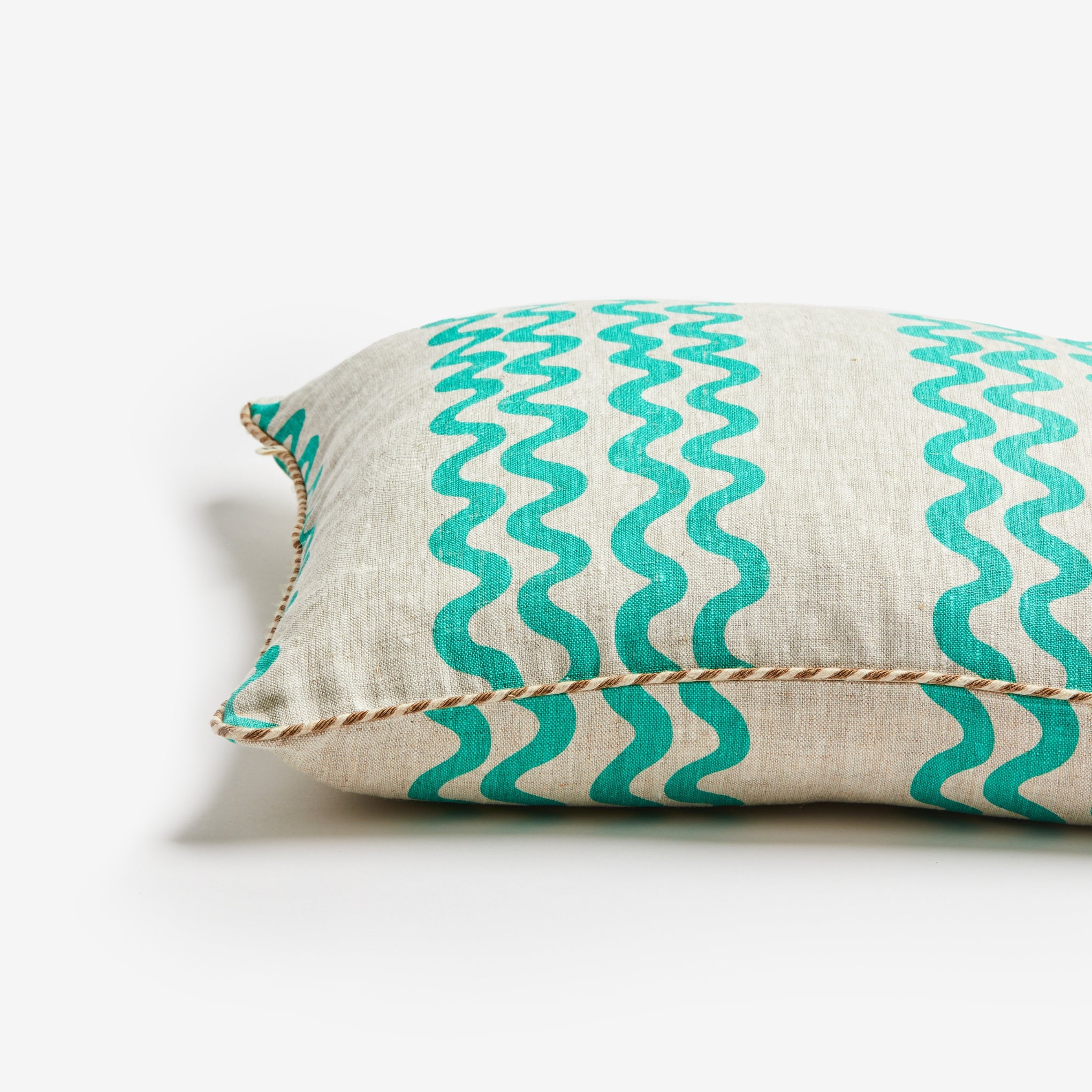 Double Waves Bright Green 50cm Cushion