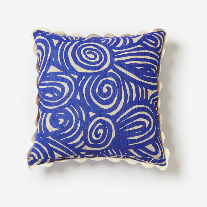 Landscape Yves Klein Blue 50cm Linen Cushion Back | Blue Cushion