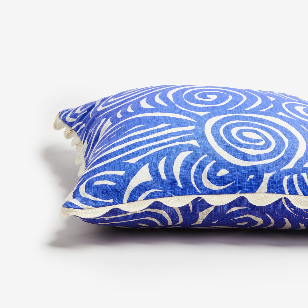 Landscape Yves Klein Blue 50cm Linen Cushion Detail | Blue Cushion