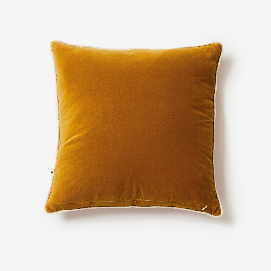 Velvet Pink Tan 50cm Cushion Back | Brown Velvet Cushion