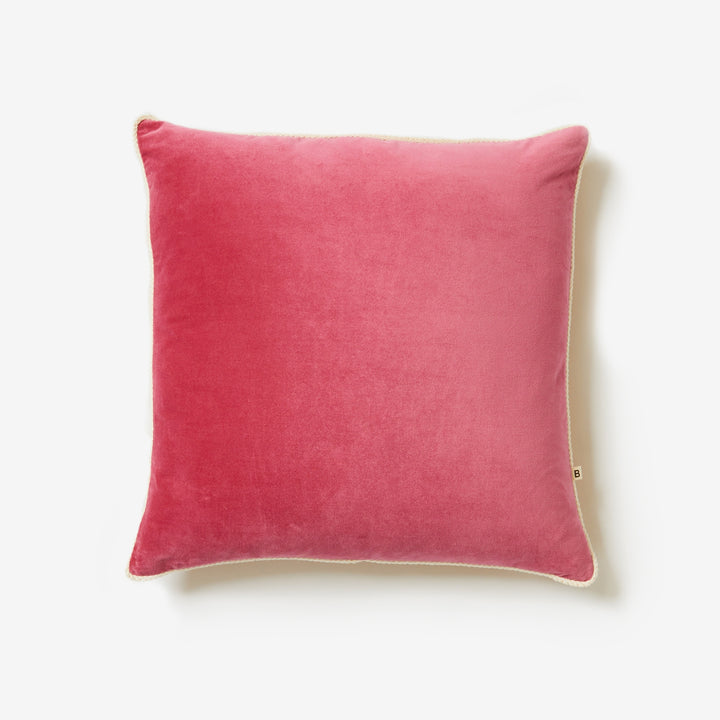 Velvet Pink Tan 50cm Cushion Front | Pink Velvet Cushion