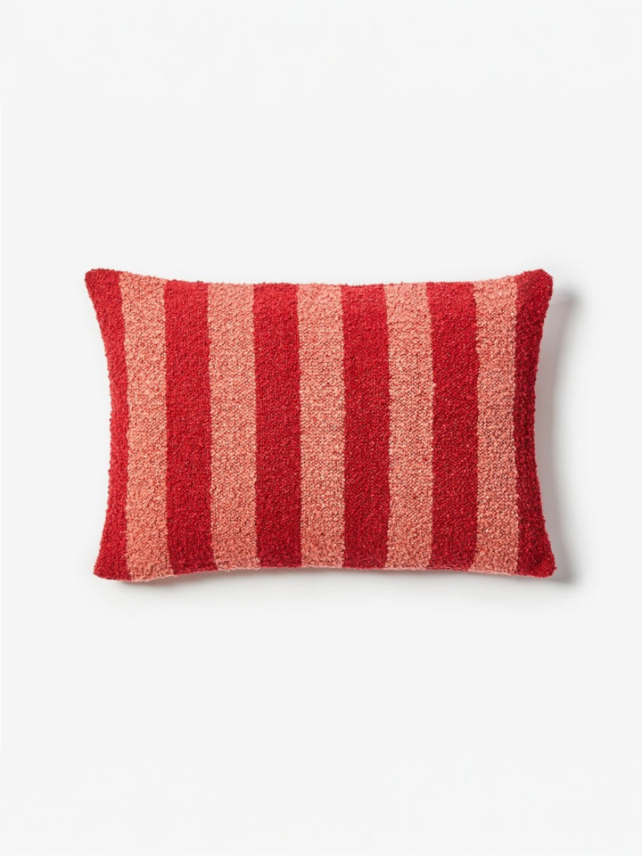Boucle Stripe Burgundy Cushion