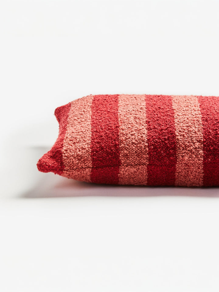 Boucle Stripe Burgundy Cushion