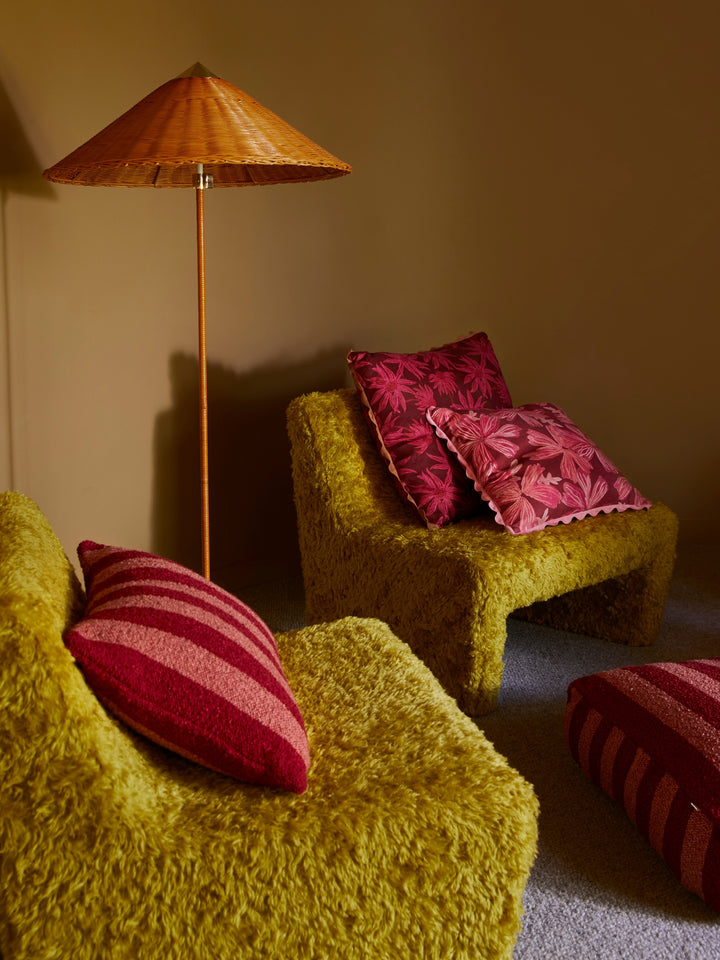 Boucle Stripe Burgundy Cushion