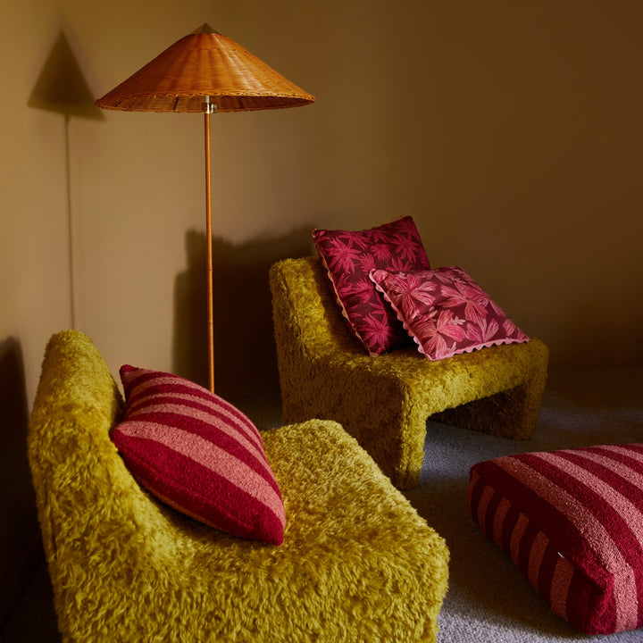 Boucle Stripe Burgundy Cushion