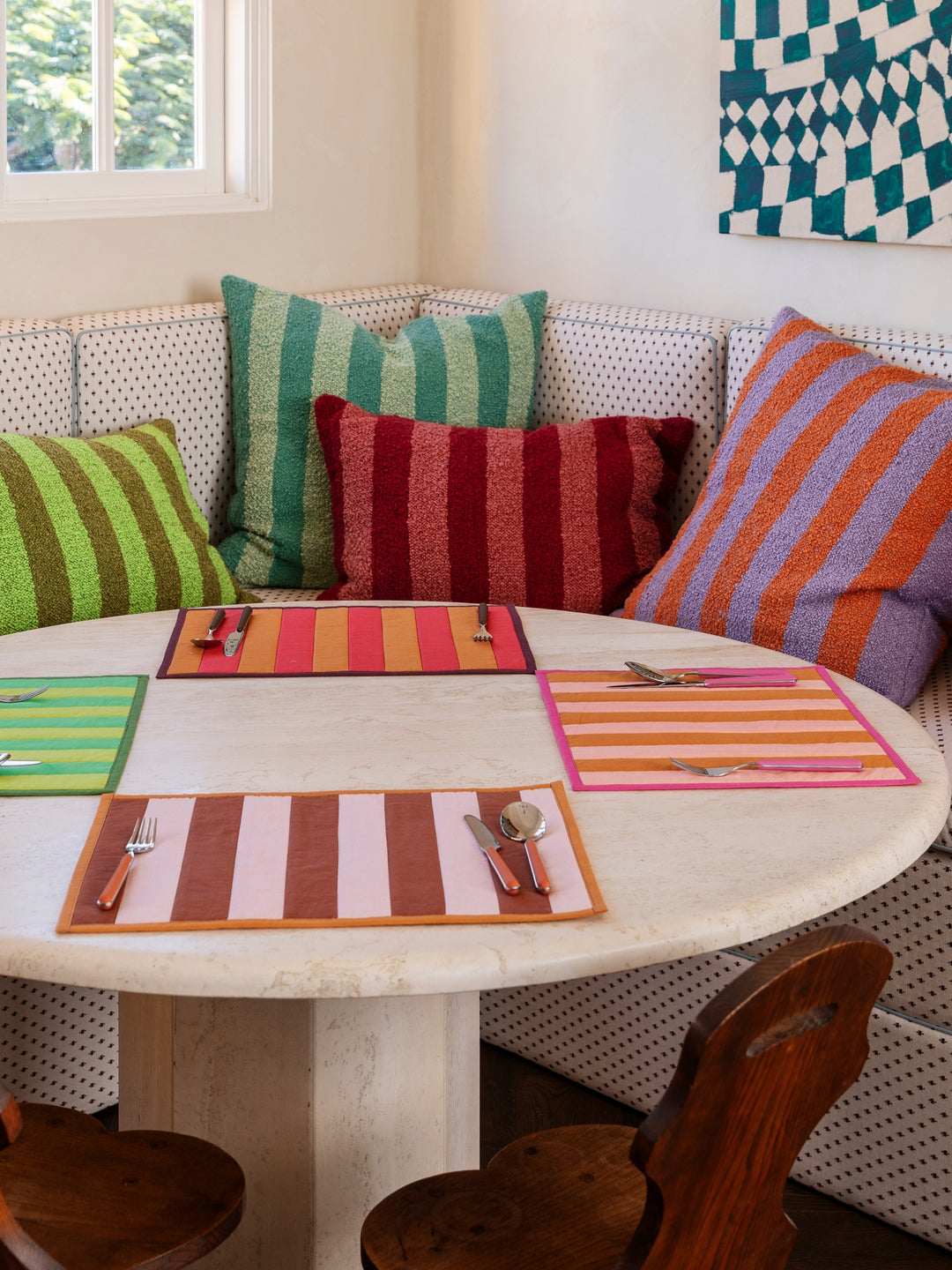 Boucle Stripe Candy Cushion