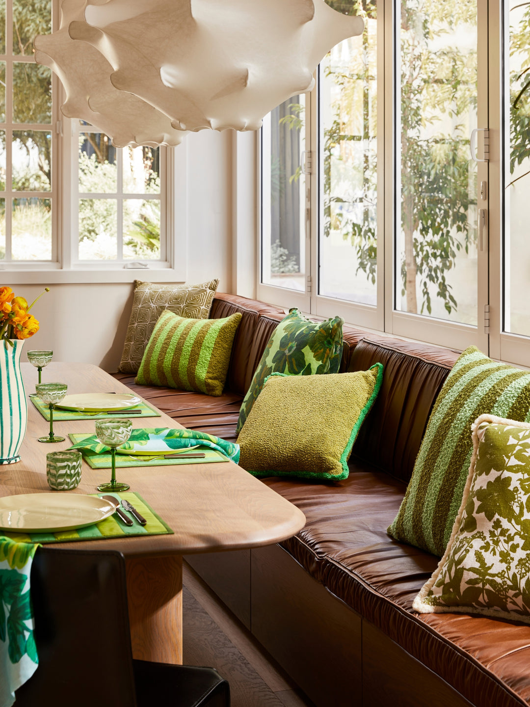 Boucle Stripe Acid Green Cushion