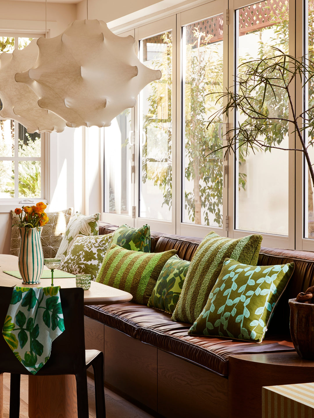 Boucle Stripe Acid Green Cushion