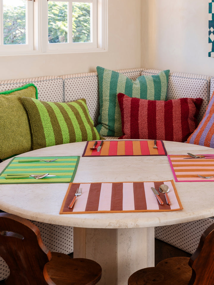Boucle Stripe Acid Green Cushion