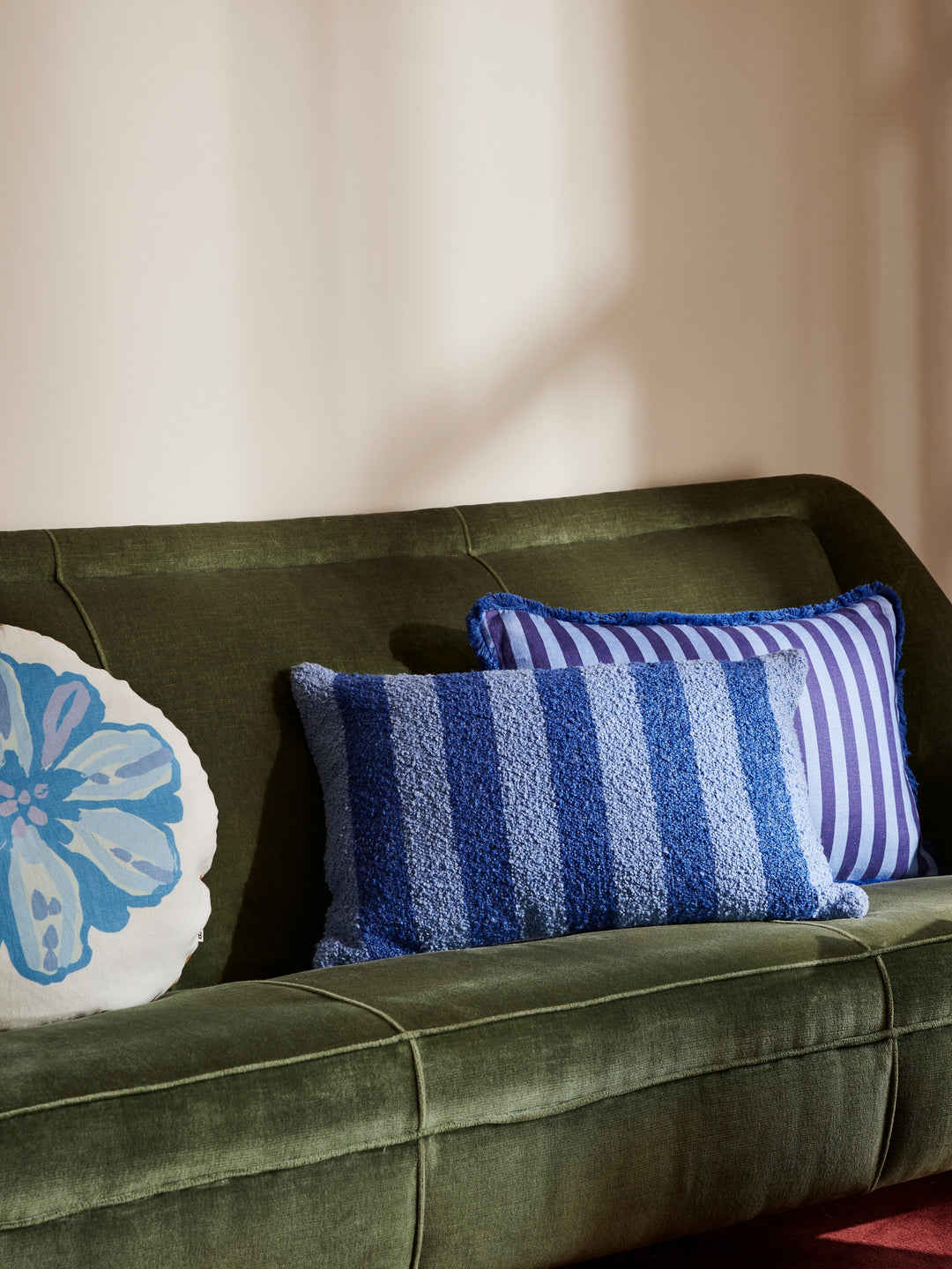 Boucle Stripe Blue Cushion