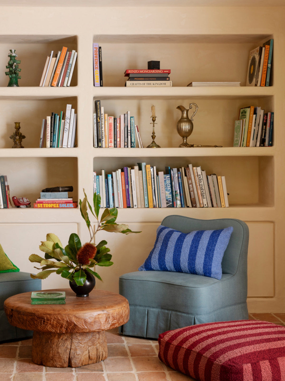 Boucle Stripe Blue Cushion