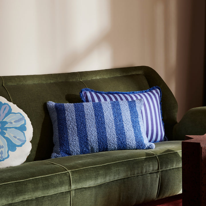 Boucle Stripe Blue Cushion