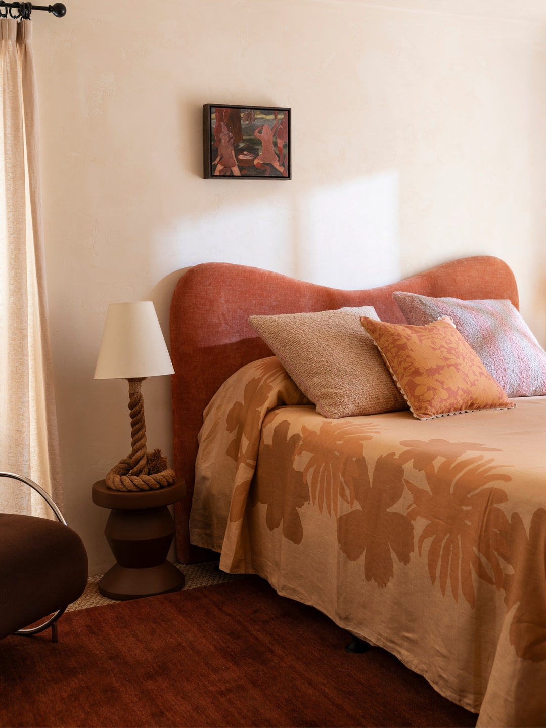 Herb Reverse Pink Peach Cushion