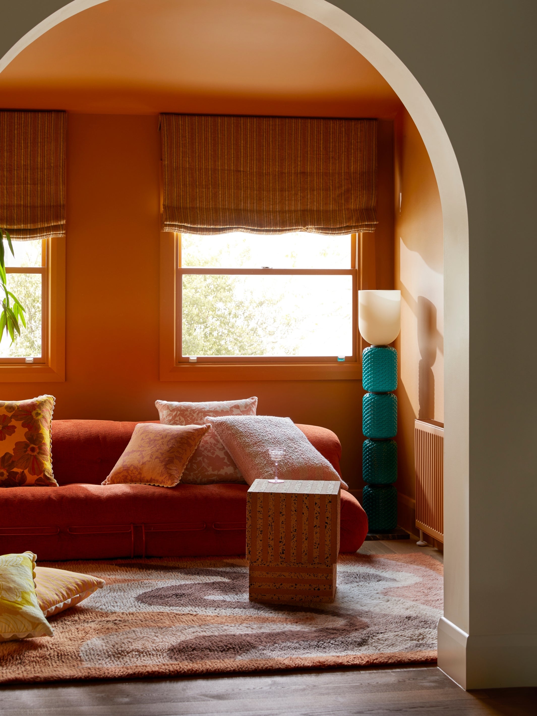 Herb Reverse Pink Peach Cushion - Almost Perfect