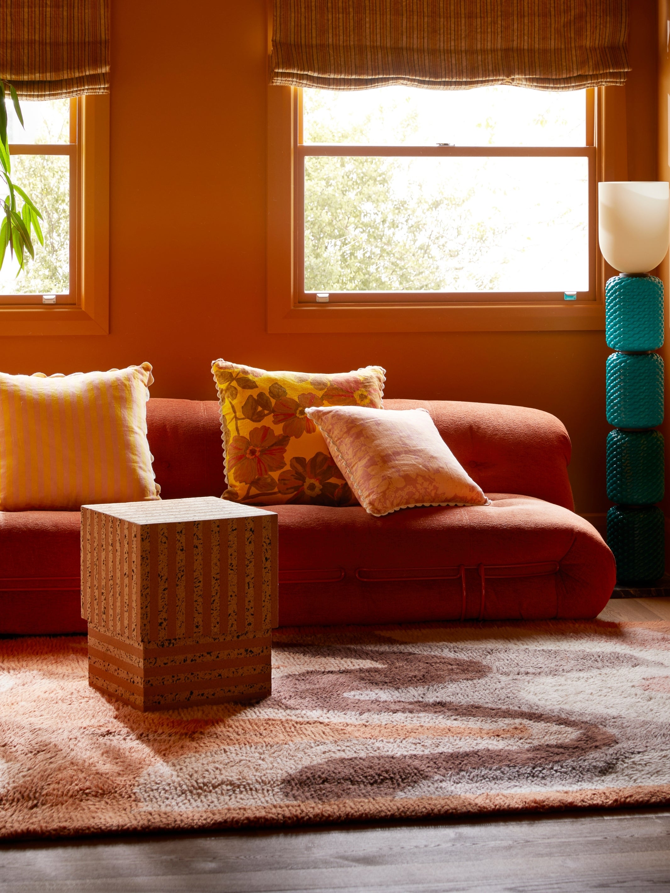 Herb Reverse Pink Peach Cushion - Almost Perfect