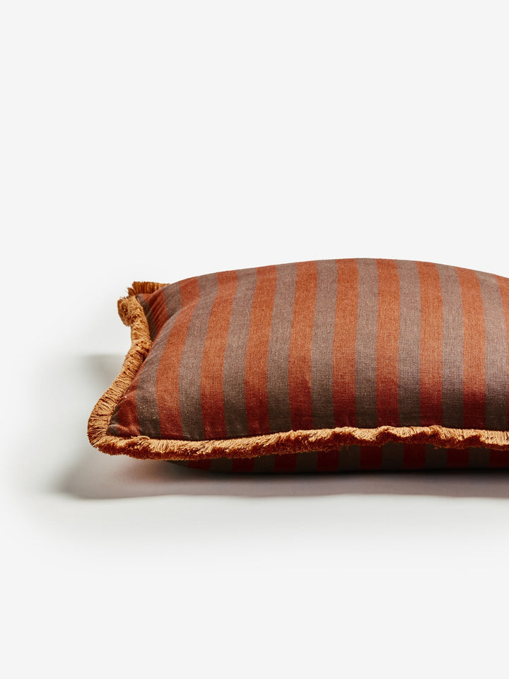 Thin Stripe Chocolate Cushion