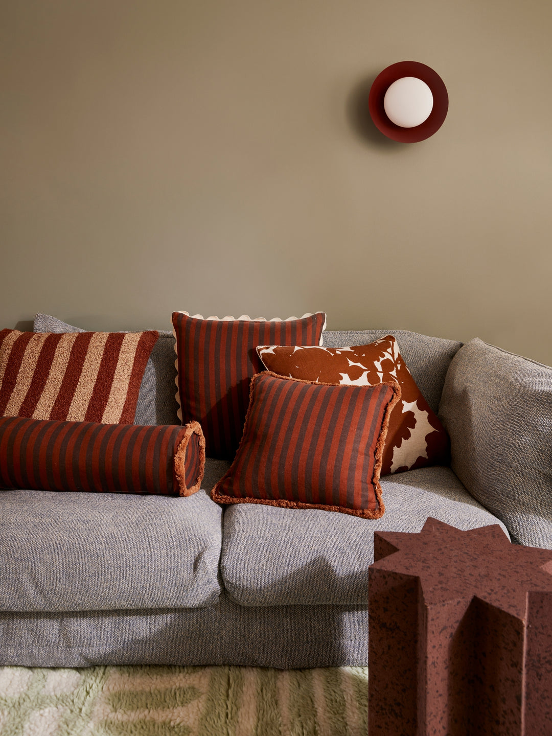 Thin Stripe Chocolate Cushion